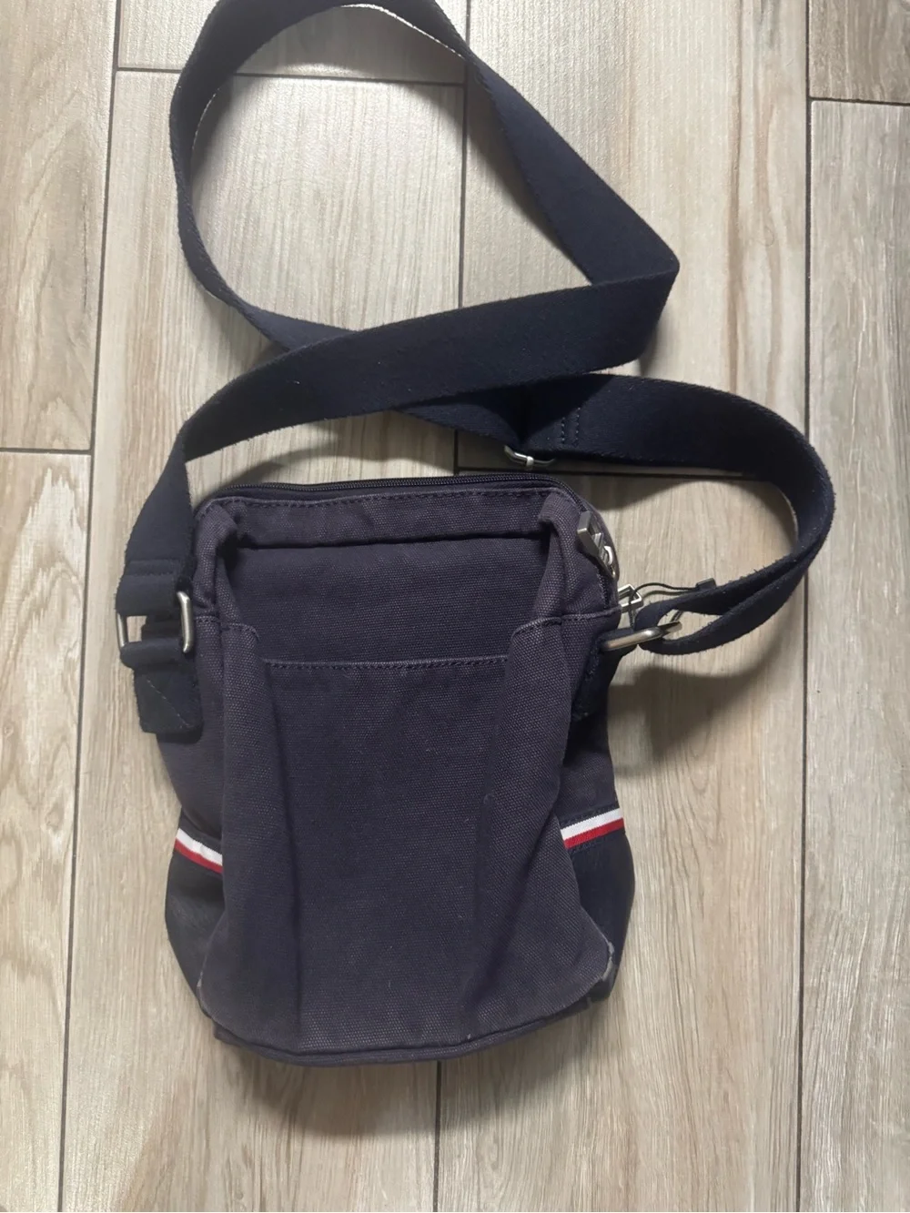Tommy Hilfiger Navy Crossbody Messenger with Red & White Stripe